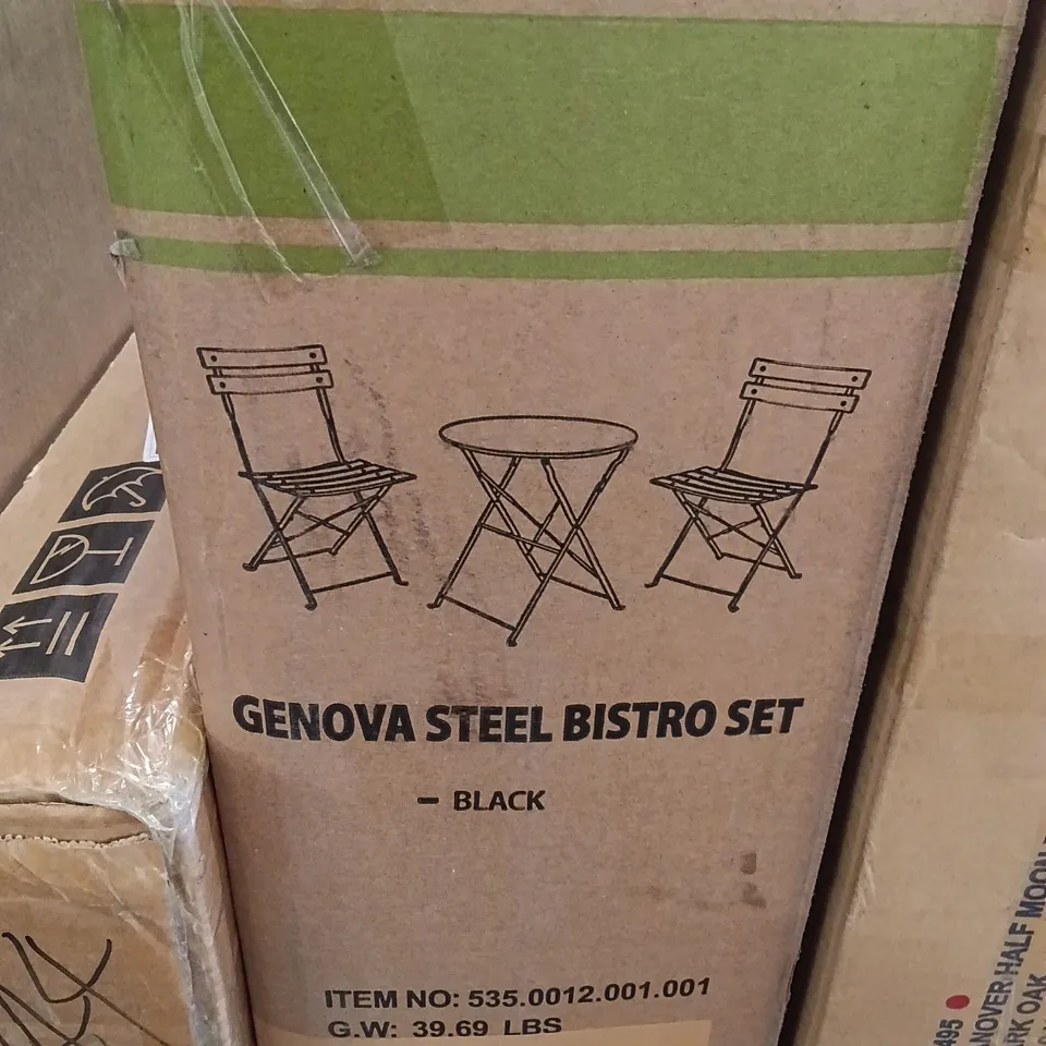 BOXED GRANDPATIO GENOVA STEEL BISTRO SET - BLACK (1 BOX)