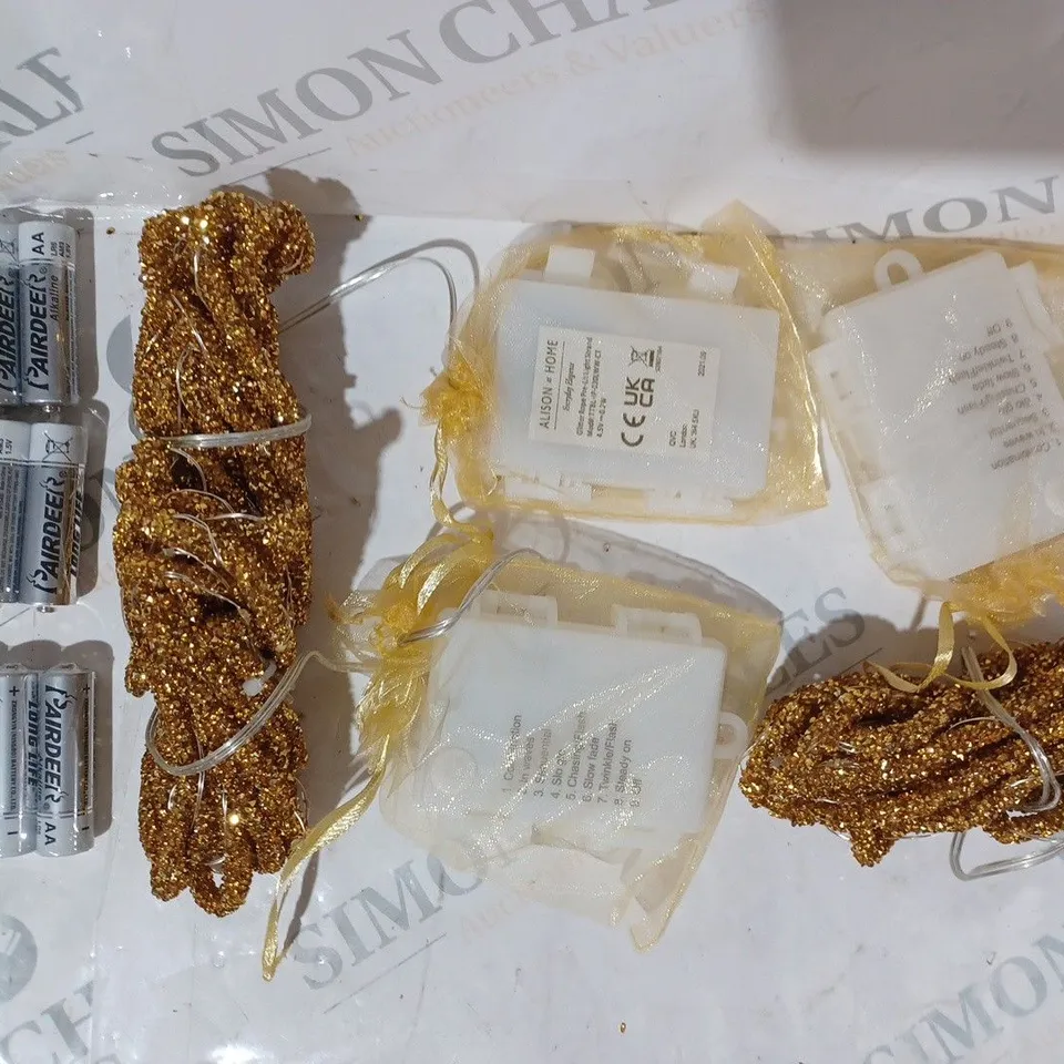 OUTLET ALISON CORK 2M INDOOR/OUTDOOR PRE-LIT GLITTER ROPE STRANDS IN GOLD COLOUR