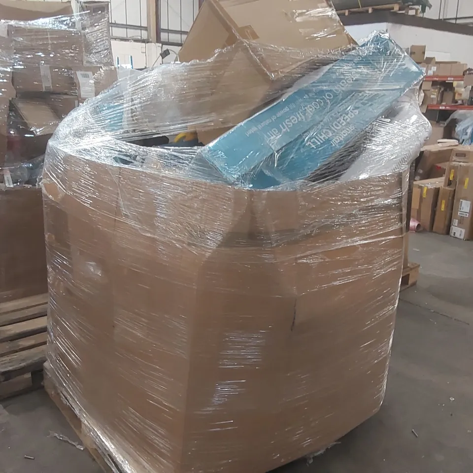 PALLET CONTAINING A VERY LARGE QUANTITY OF ASSORTED ITEMS INCLUDING: SMARTAIR COOLING FAN & PURIFIERS, SMARTAIR SPEEDI CHILL FAN, RUG ECT