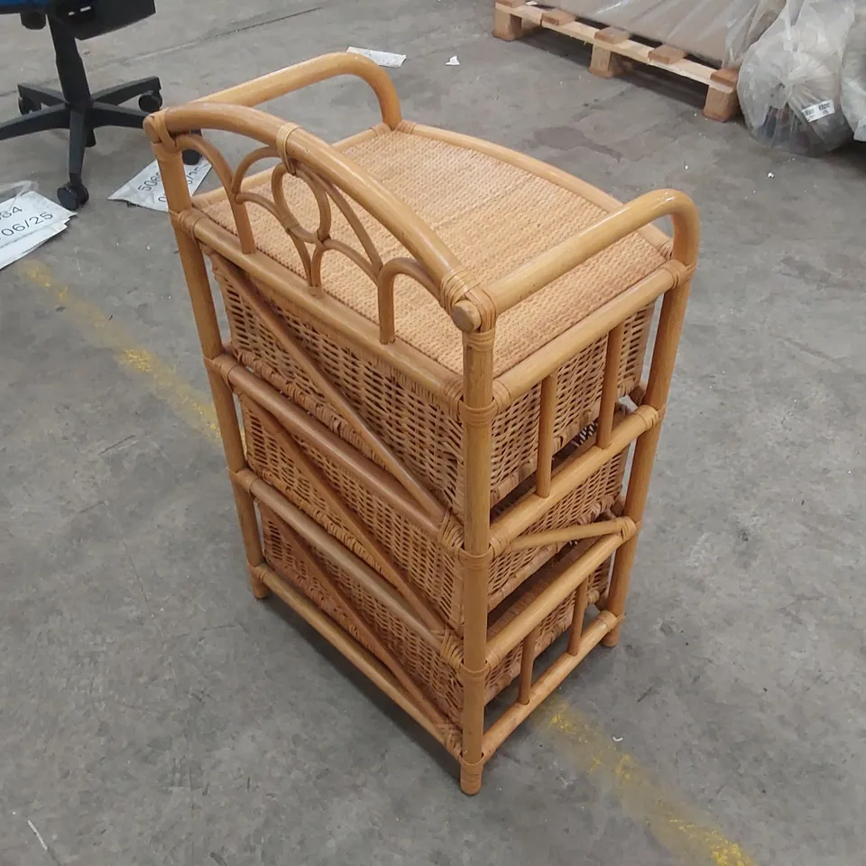 DESIGNER RATTAN 3 DRAWER CABINET