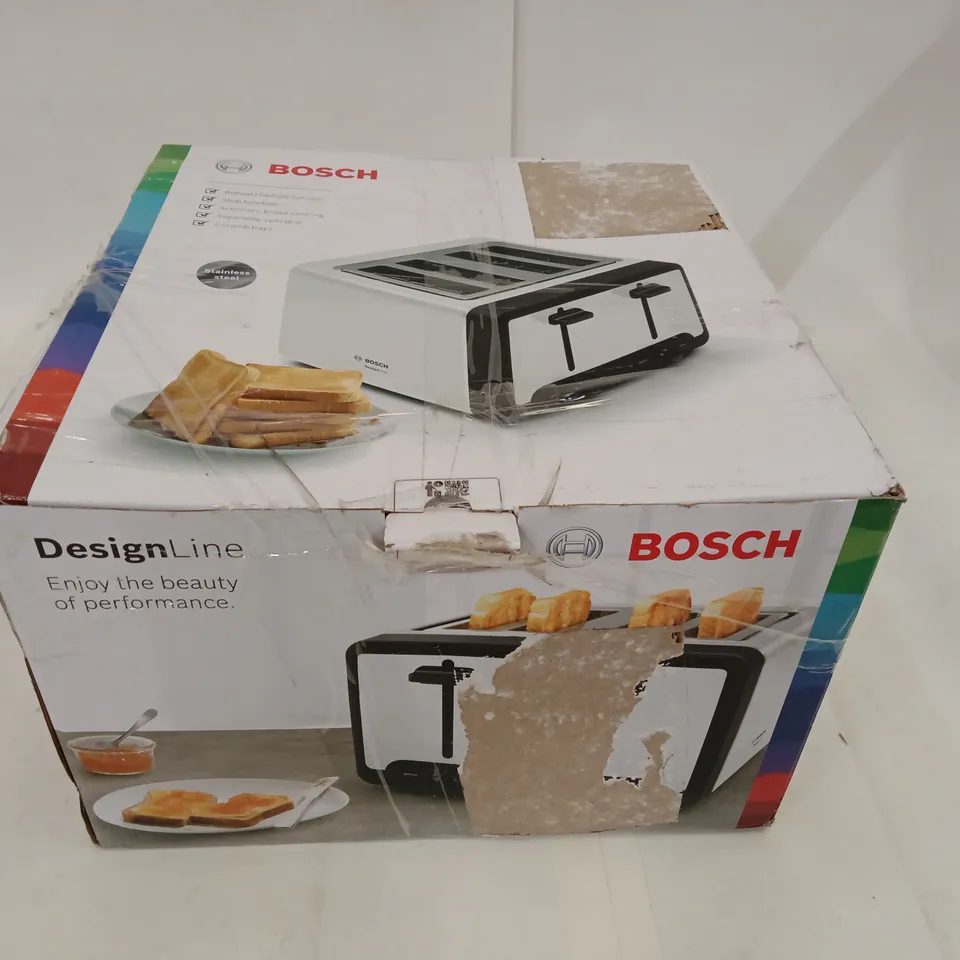 BOXED BOSCH DESIGNLINE 4-SLICE TOASTER (TAT5P441GB)