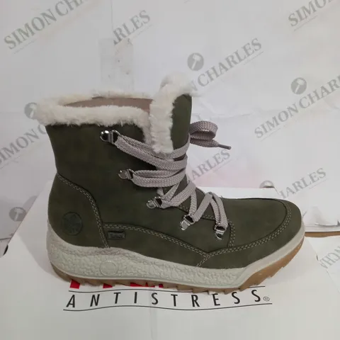 BOXED pair of RIEKER ANTISTRESS HIKING BOOTS, KHAKI - SIZE 6