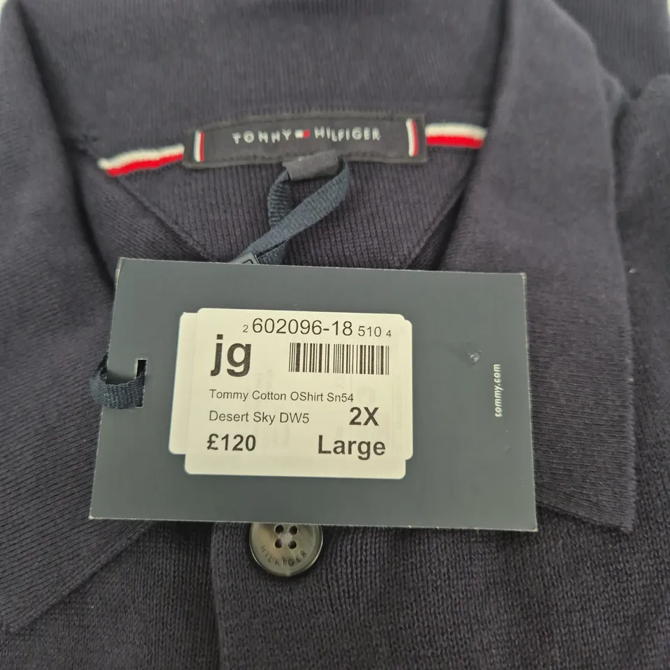 TOMMY HILFIGER NAVY BUTTONED KNITTED CARDIGAN - SIZE 2XL