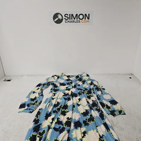 WHITE STUFF FLORAL MAXI DRESS, BLUE FLORAL PRINT, UK 10 (EU 38, US 6)