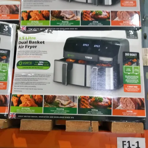 BOXED TOWER 8.5L DUAL BASKET AIR FRYER