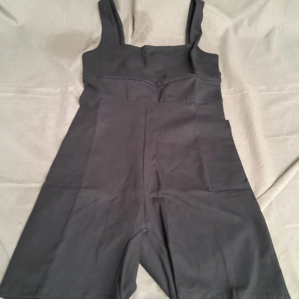 MANNERS LONDON SQUARE NECK FITTED PLAYSUIT IN BLACK SIZE M