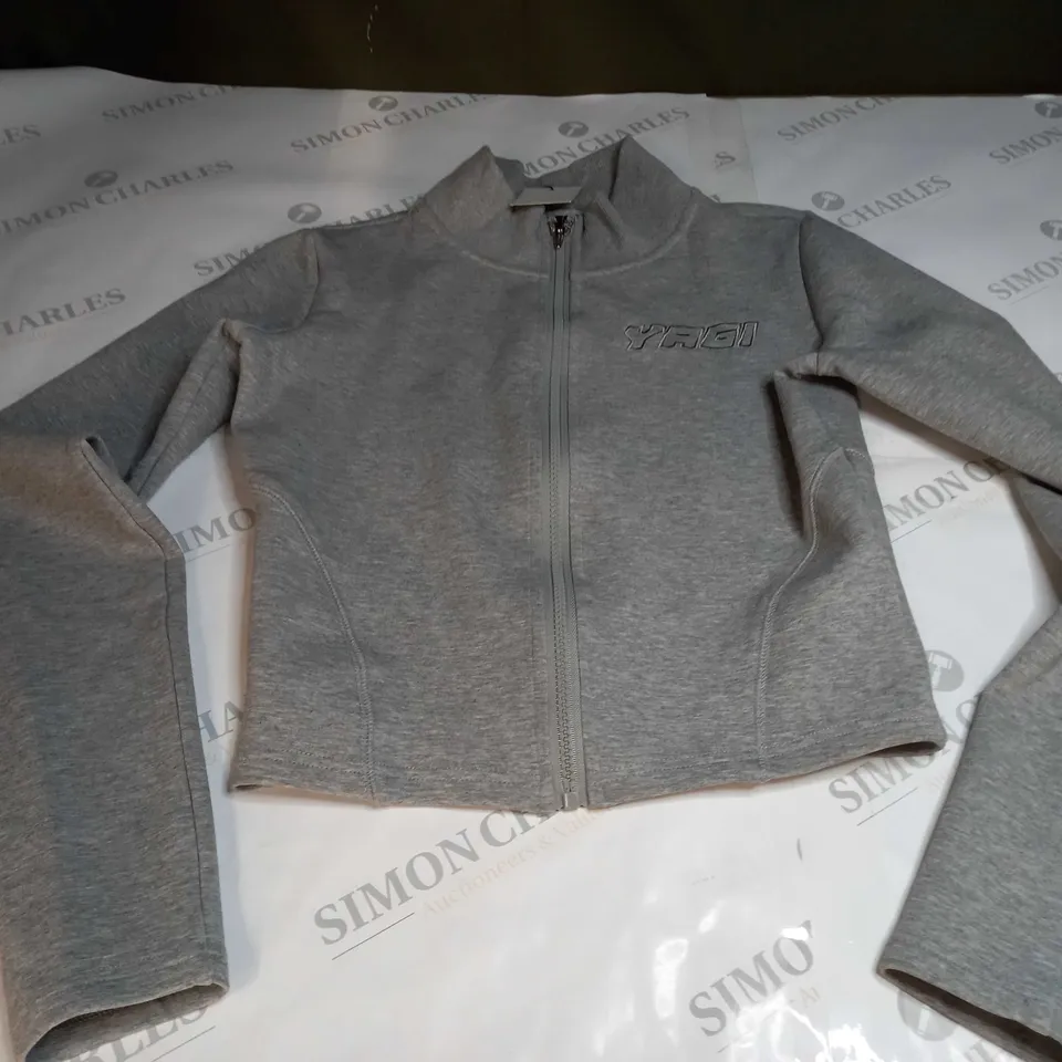 YAGI CROP TRACKSUIT JACKET IN GREY - MEDIUM
