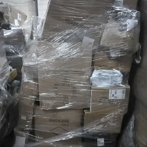 PALLET TO CONTAIN HOUSEHOLD FLAT-PACKED FURNITURE AND HOMEWERE TO INCLUDE; BLENDER, HORIZONTAL BAR AND MOBILE PHONE ETC...