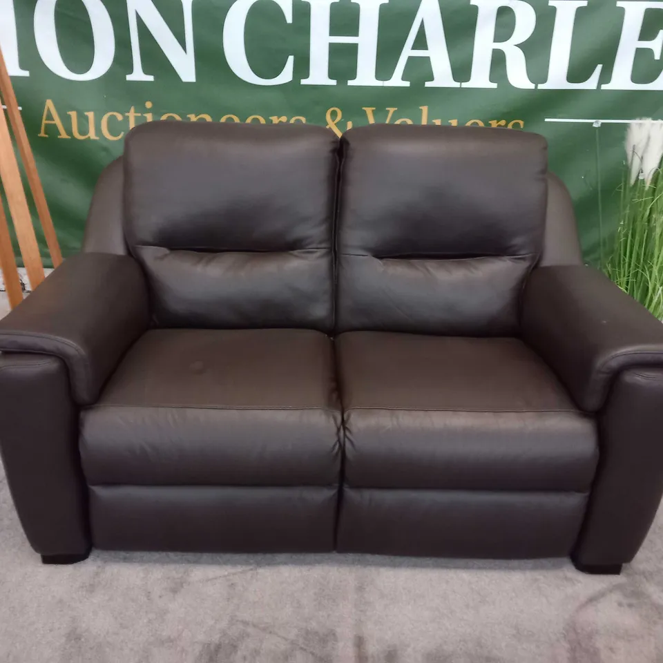 DESIGNER ITALIAN MADE AVOLA BROWN LEATHER LOVESEAT