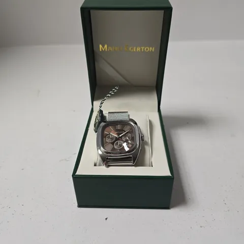 BOXED MANN EGERTON VECTOR STEEL BROWN WATCH 