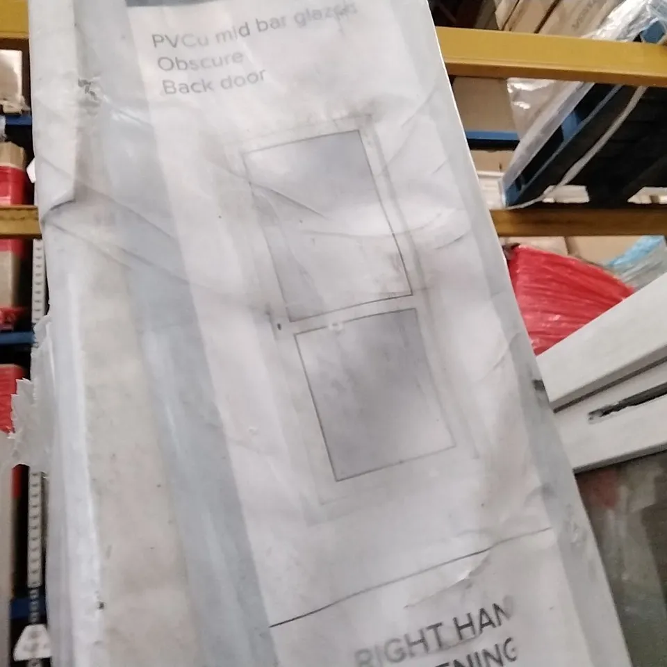 PVCU MID BAR GLAZED OBSCURE BACK DOOR 2055 X 920MM