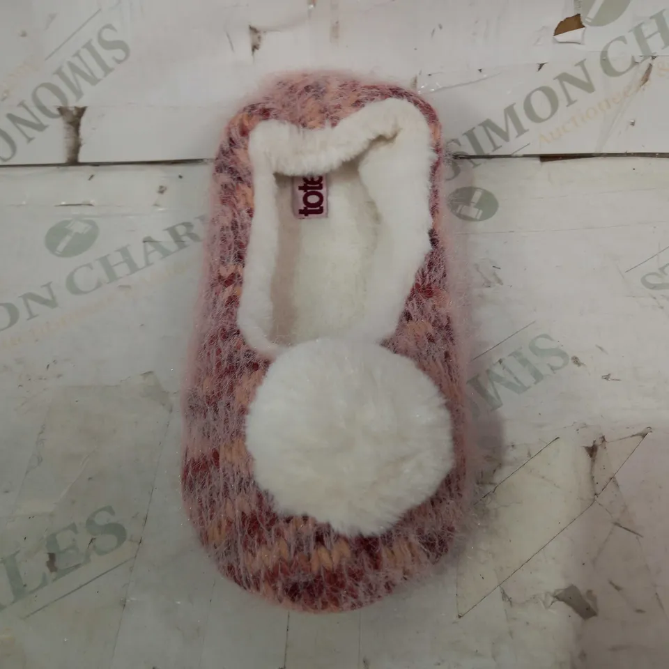 BOXED PAIR OF TOTES TOASTIES BALLET SLIPPERS IN PINK UK SIZE 3-4