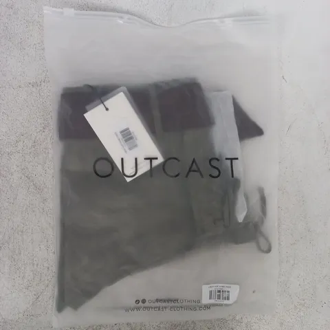 BAGGED OUTCAST LUNEXA SHORTS IN KHAKI SIZE SMALL
