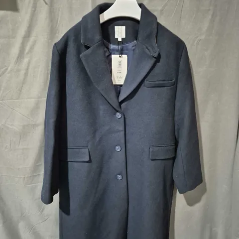JOHN LEWIS NAVY WOOL COAT SIZE 18