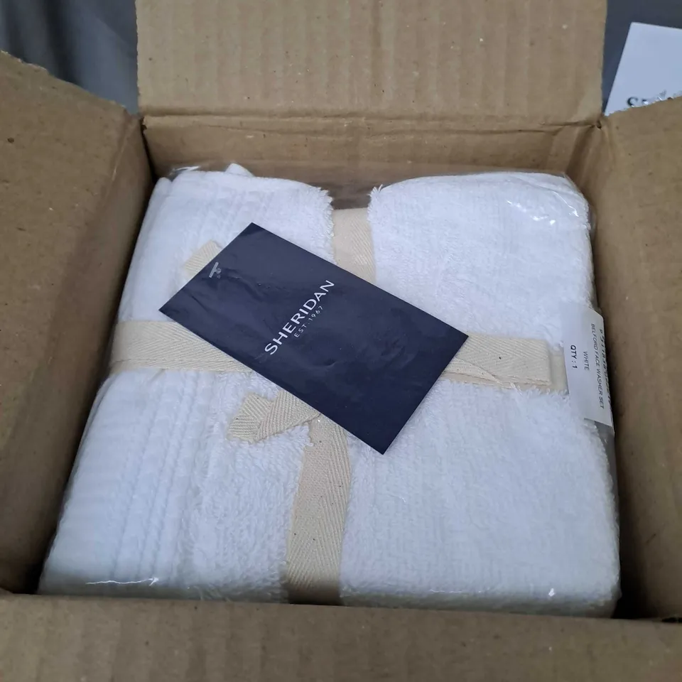 SEALED SHERIDAN X6 FACE WASHER 2PC SET IN WHITE