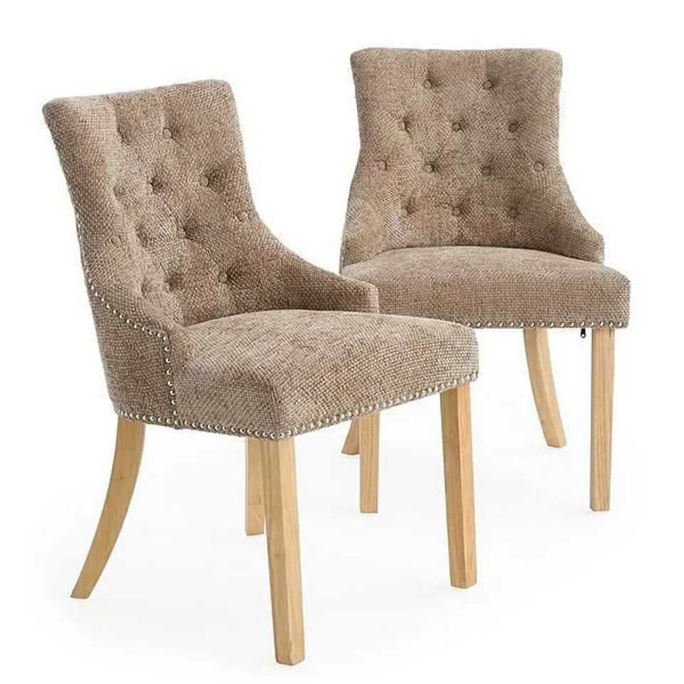PAIR OF WARWICK CHUNKY WEAVE DINING CHAIRS - COLLECTION ONLY