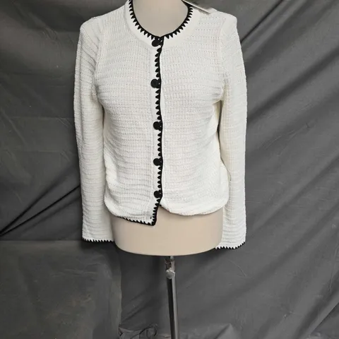 NOBODY'S CHILD WHIPSTICH CARDIGAN CREAM SMALL 