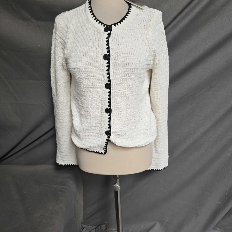 NOBODY'S CHILD WHIPSTICH CARDIGAN CREAM SMALL 