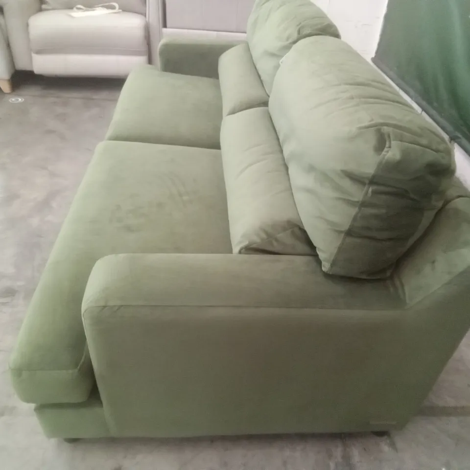 DESIGNER LOUNGE.CO MADE ROMILLY 4 SEATER SOFA - WOODLAND MOSS FABRIC 