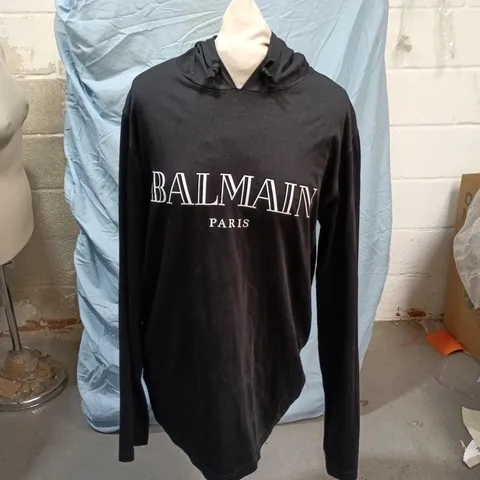 BALMAIN PARIS HOODIE TOP WITH HOOD