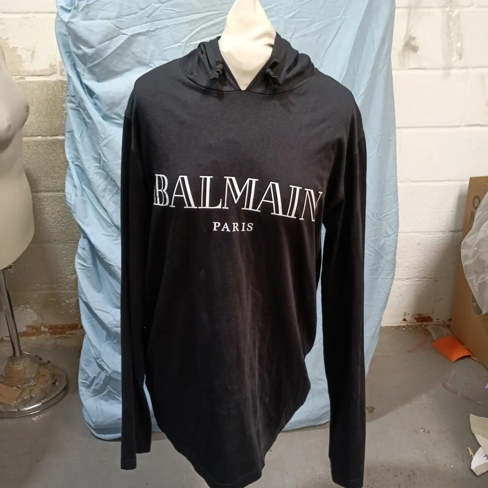 BALMAIN PARIS HOODIE TOP WITH HOOD