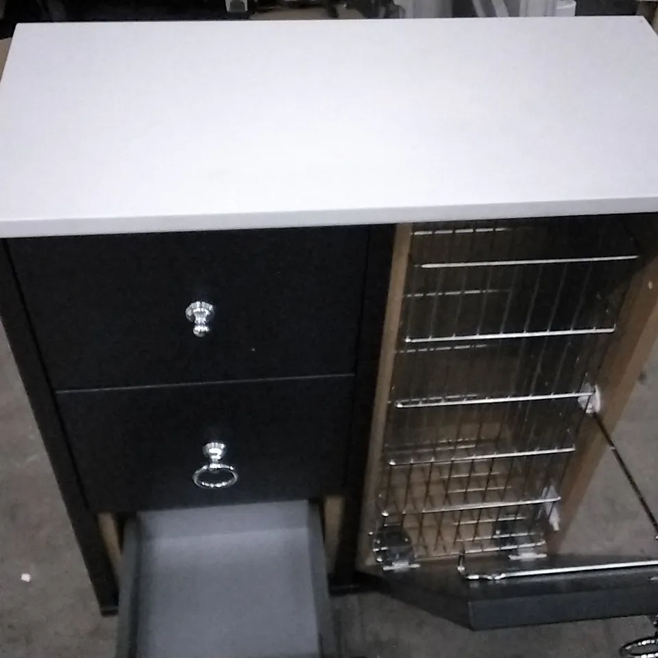 SMALL VANITY 3+1 DRAWER CARCASS BLACK/WHITE FINISH 