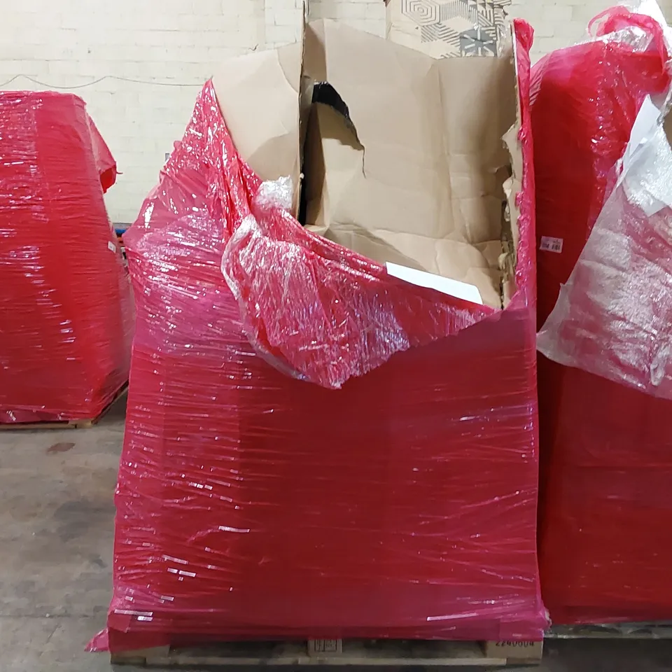 PALLET OF ASSORTED CONSUMER PRODUCTS TO INCLUDE; BALANCE BIKE, GARMENT RACKS, 600MM TILE CUTTER, PORTABLE BATH TUB ECT