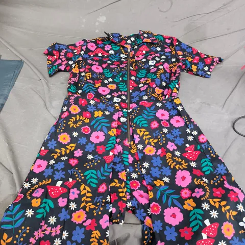 SUGARHILL BILLY BOILERSUIT – MULTI TOADSTOOL FLORAL, ORGANIC COTTON, UK 10