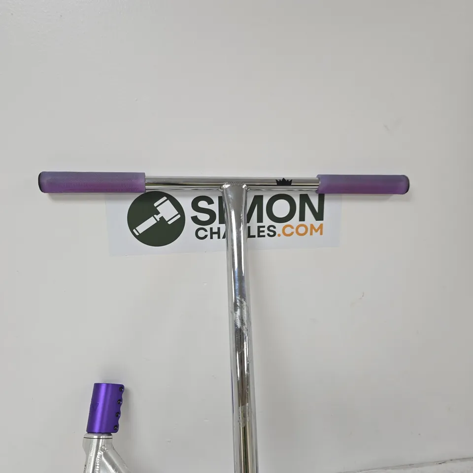 NKD STUNT SCOOTER – ALUMINIUM FRAME, PURPLE WHEELS AND GRIPS