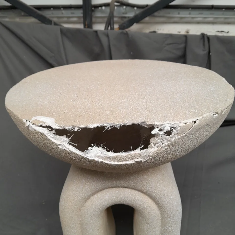 STONE EFFECT RAINBOW STYLE SIDE TABLE - COLLECTION ONLY