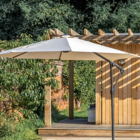 BOXED 3M CANTILEVER PARASOL - CREAM (1 BOX)