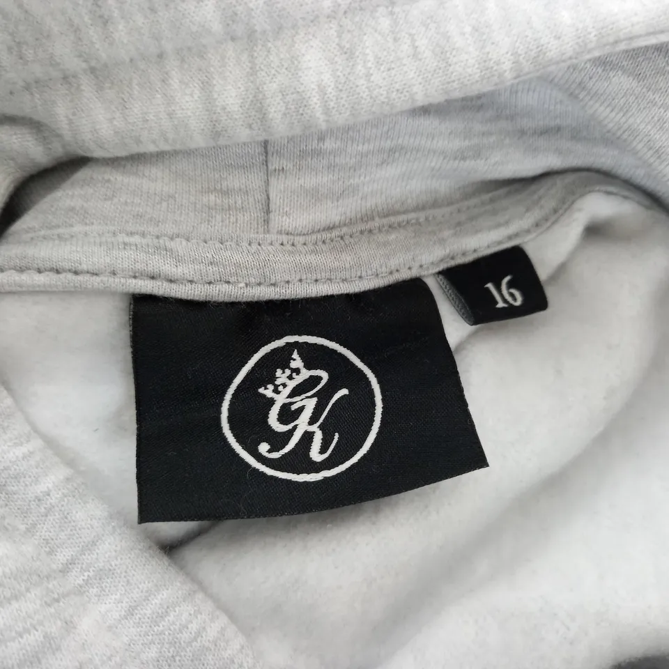 GYM KING FUNDAMENTAL RELAXED FIT HOODIE IN GREY - UK SIZE 16