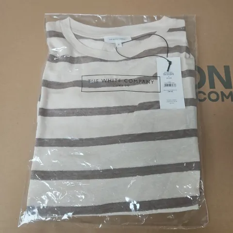 BAGGED THE WHITE COMPANY JERSEY LINEN OVERSIZED STRIPE LONG SLEEVE TEE IN DUSK - SMALL