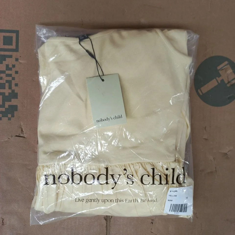 BAGGED NOBODY'S CHILD MINI DRESS IN YELLOW SIZE 12