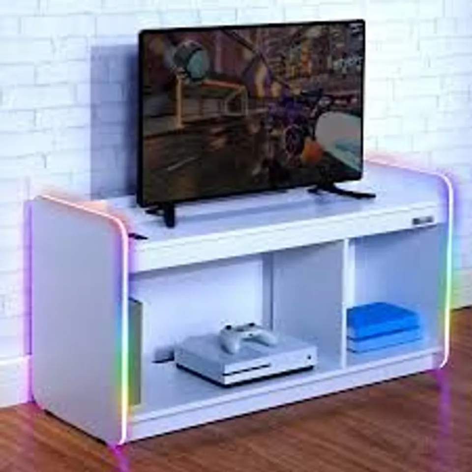 BOXED X ROCKER ELECTRA MEDIA TV UNIT WITH APP CONTROL LED - WHITE (1 BOX)