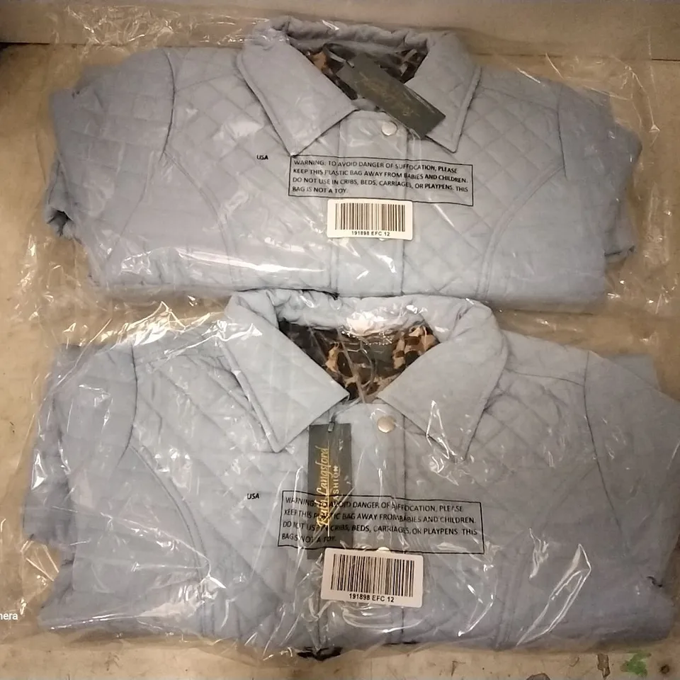 BOX OF 9 BRAND NEW RUTH LANSFORD BLUE QUILTED COATS SIZE 12