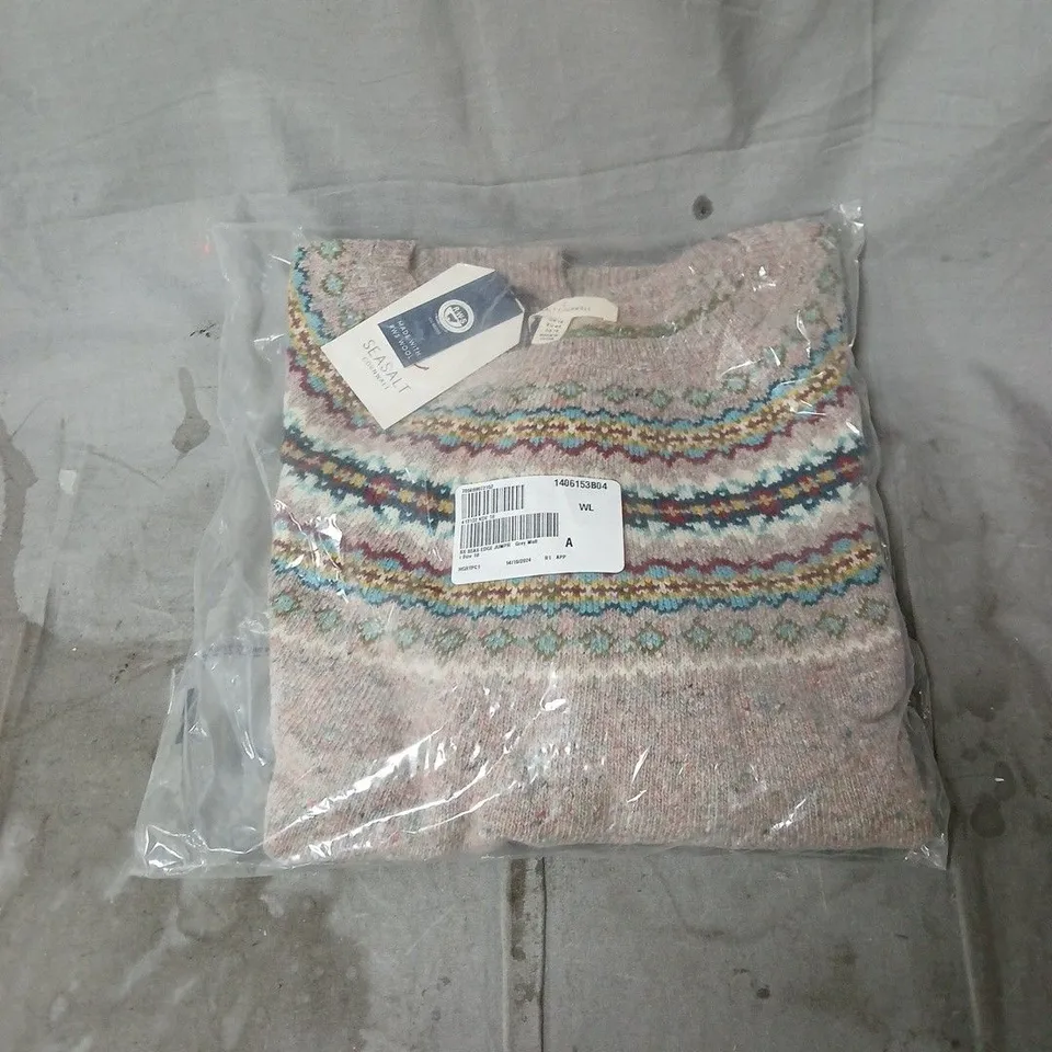 SEASALT CORNWALL SEAS EDGE JUMPER GREY MULTI SIZE 18. BAGGED