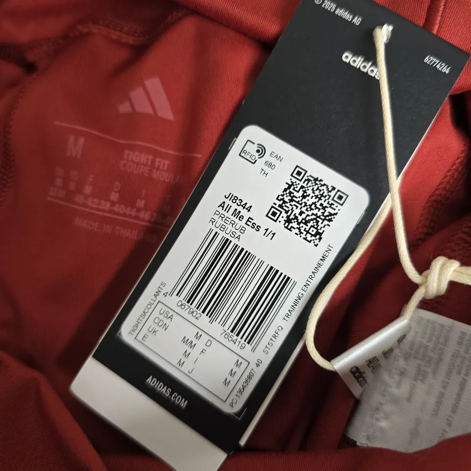 ADIDAS STUDIO TIGHT FIT LEGGINGS - RED, SIZE M