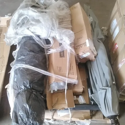 PALLET OF ASSORTED HOUSEHOLD GOODS AND PRODUCTS TO INCLUDE; FAN, TUBE TENT ETC