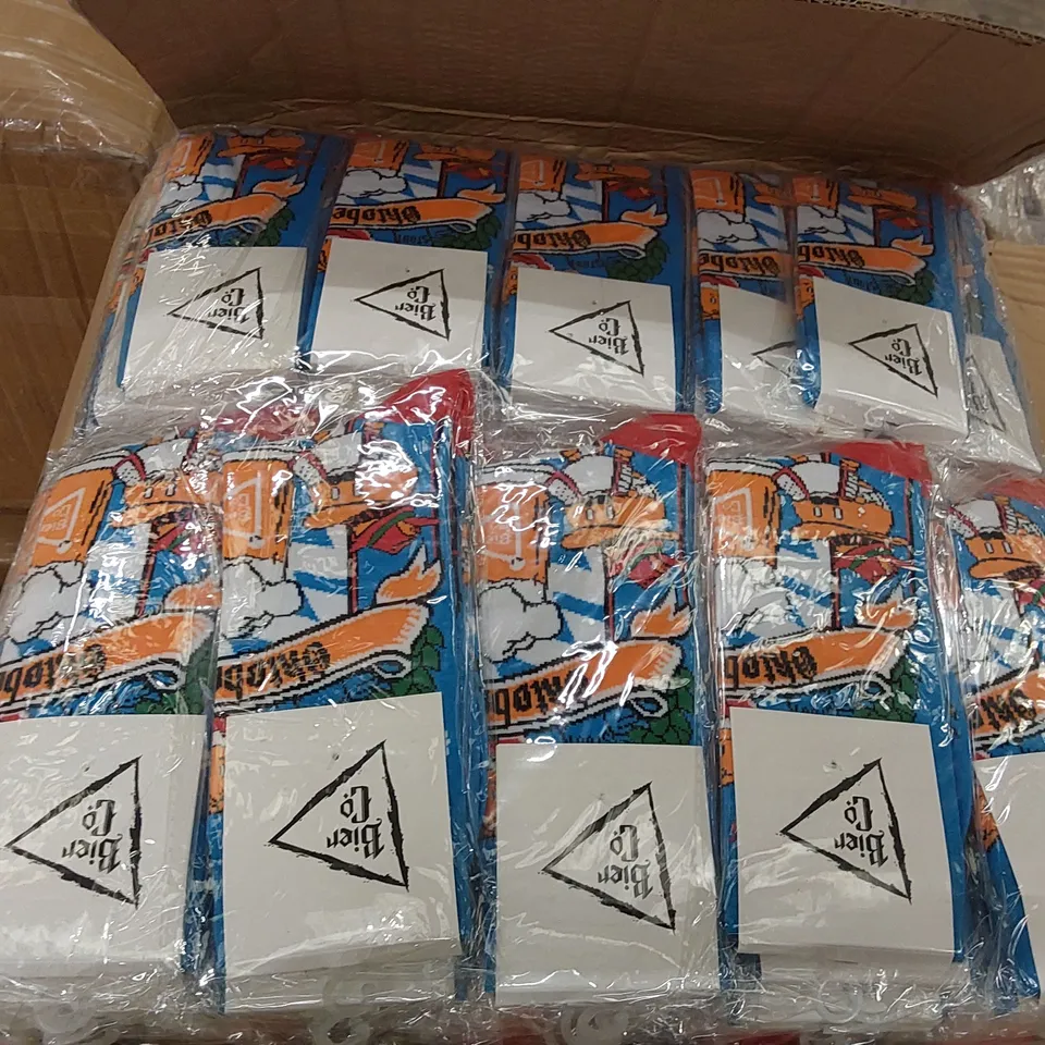 BOX OF BRAND NEW BIER CO OKTOBERFEST SOCKS // APPROXIMATELY 320 PAIRS (1 BOX)