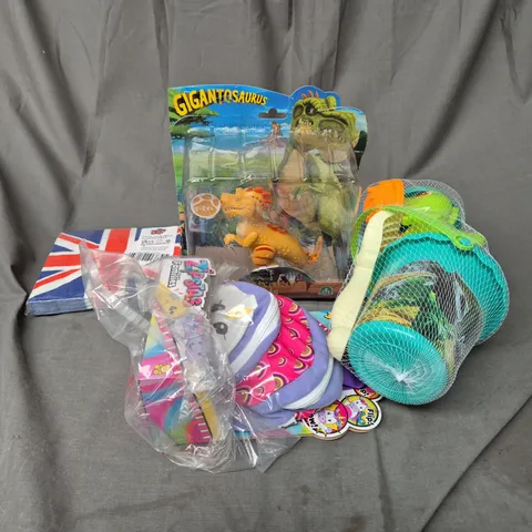 PALLET OF ASSORTED ITEMS TO INCLUDE TOYS, UNION JACK NAPKINS - COLLECTION ONLY