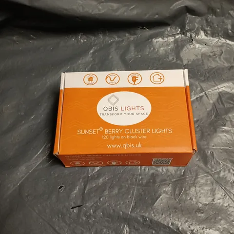 QBIS LIGHTS SUNSET BERRY CLUSTER LIGHTS – 120 LED OUTDOOR STRING LIGHTS ON BLACK WIRE