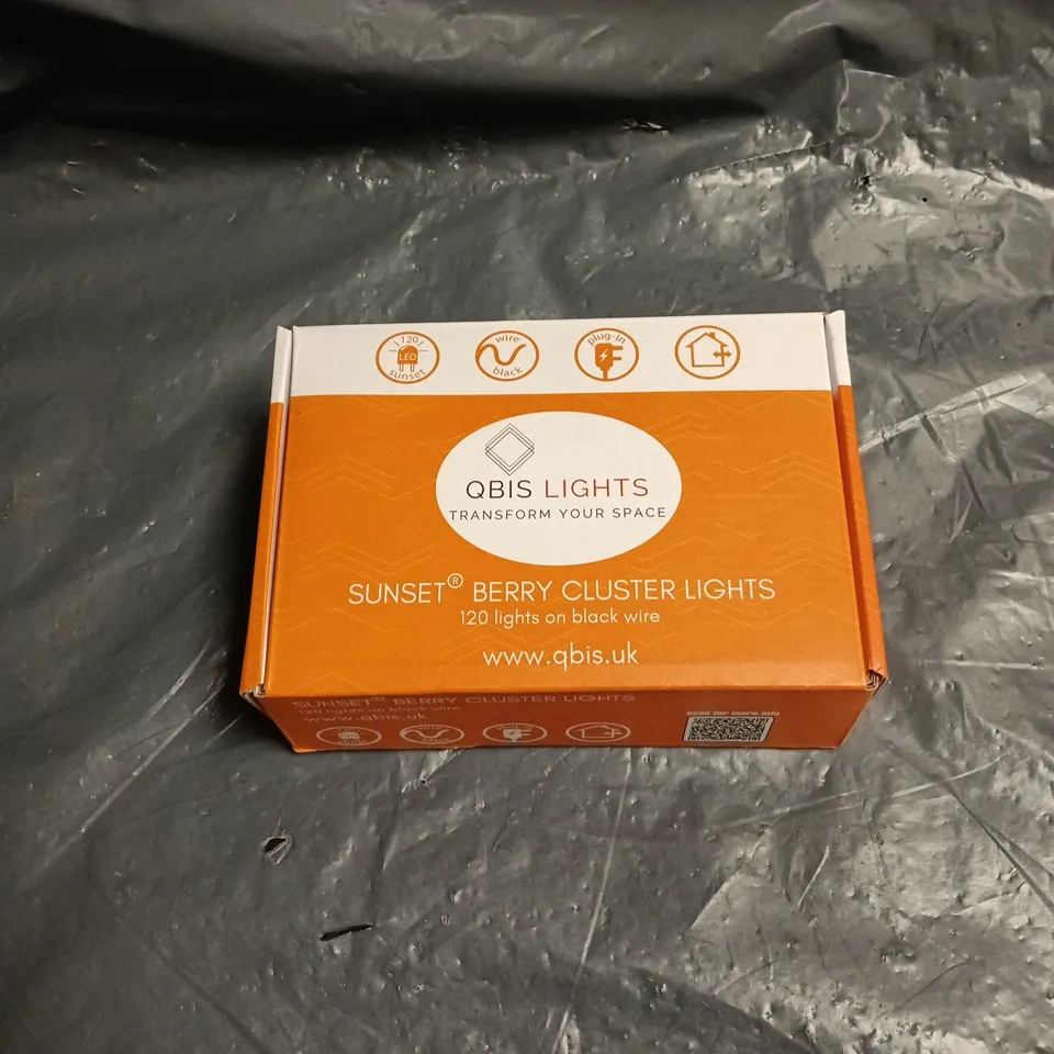 QBIS LIGHTS SUNSET BERRY CLUSTER LIGHTS – 120 LED OUTDOOR STRING LIGHTS ON BLACK WIRE