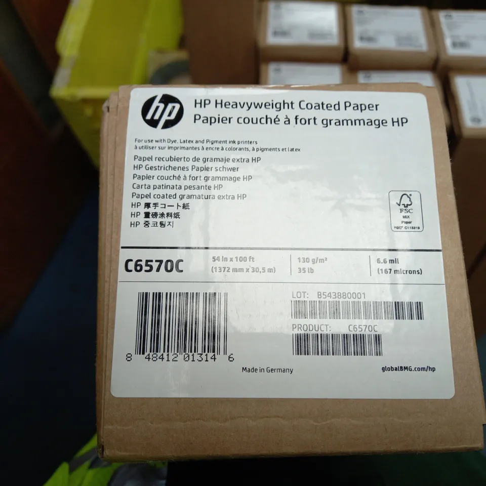 LOT OF 10 ASSORTED PRINTER ITEMS TO INCLUDE 8X HP MATTE FILM 51642B AND HP HEAVYWEIGHT C6570C COATED PAPER / COLLECTION ONLY