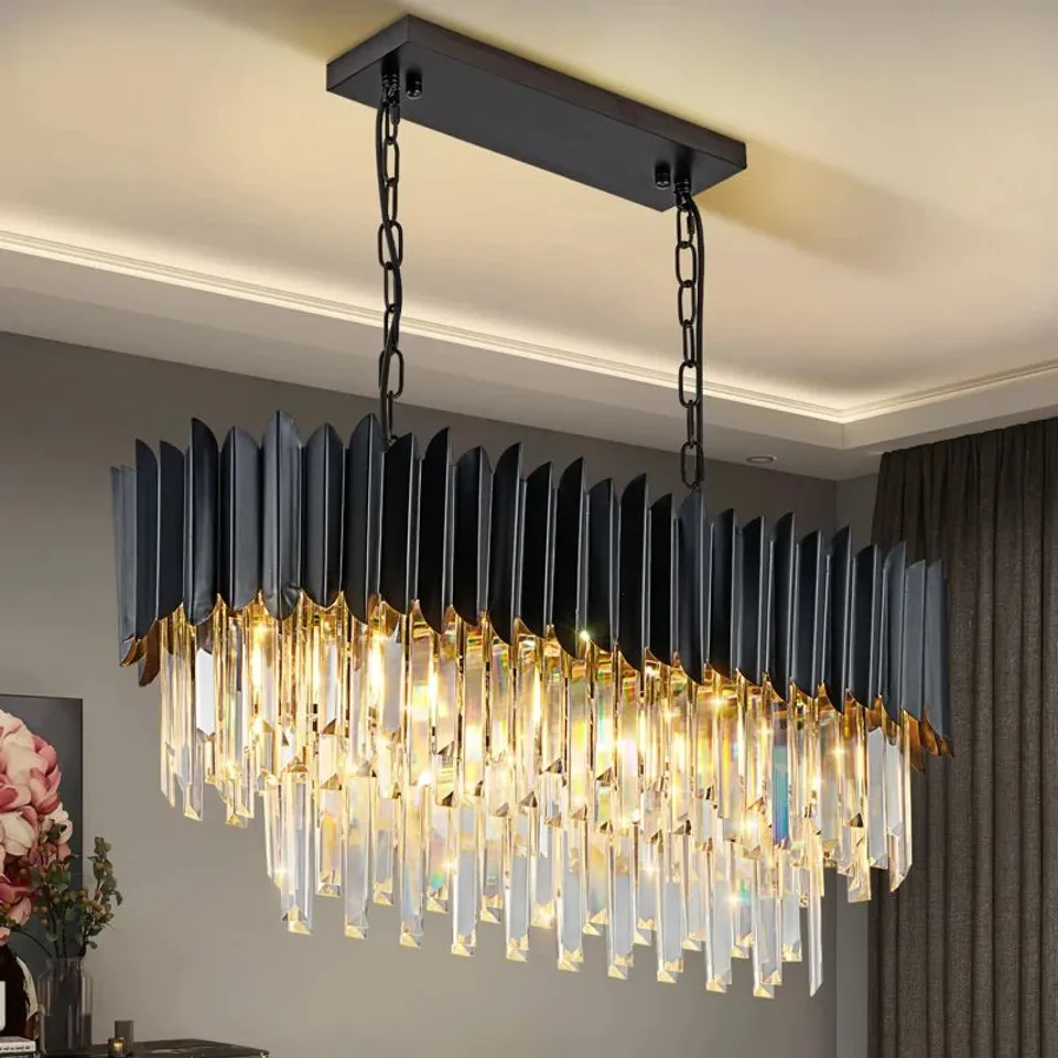 BOXED CANORA GREY 8 LIGHT EMPIRE CHANDELIER WITH CRYSTAL ACCENTS