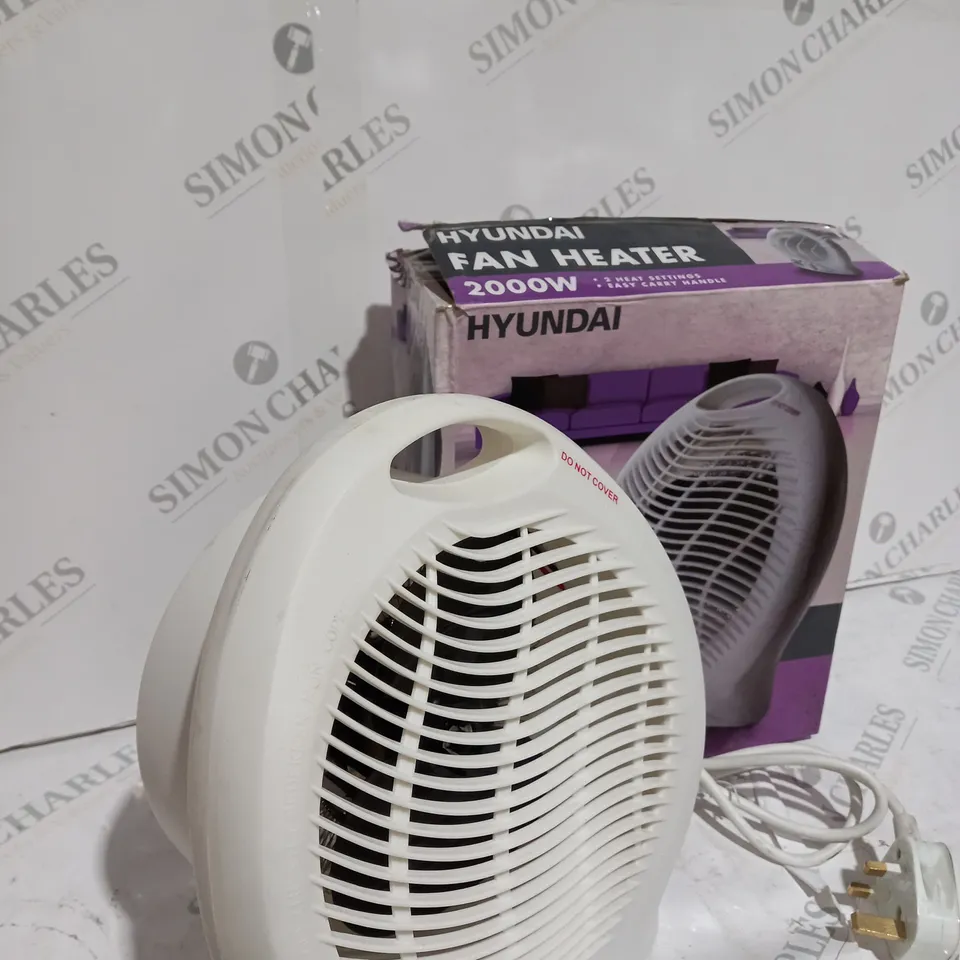BOXED 2000W WHITE HYUNDAI FAN HEATER 