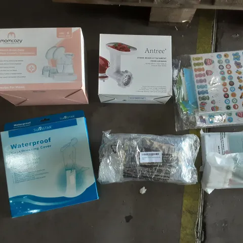 PALLET OF ASSORTED HOMEWARE ITEMS TO INCLUDE BREAST PUMPS, FOOD GRINDER ATTACHMENTS, MEDICAL DRESSINGS ETC