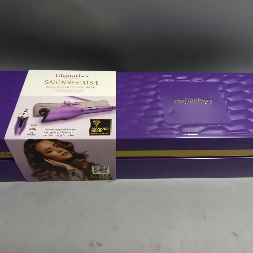 BOXED GLAMORISER LONDON SALON RESULTS 25MM INSTANT AUTOCURLER PURPLE