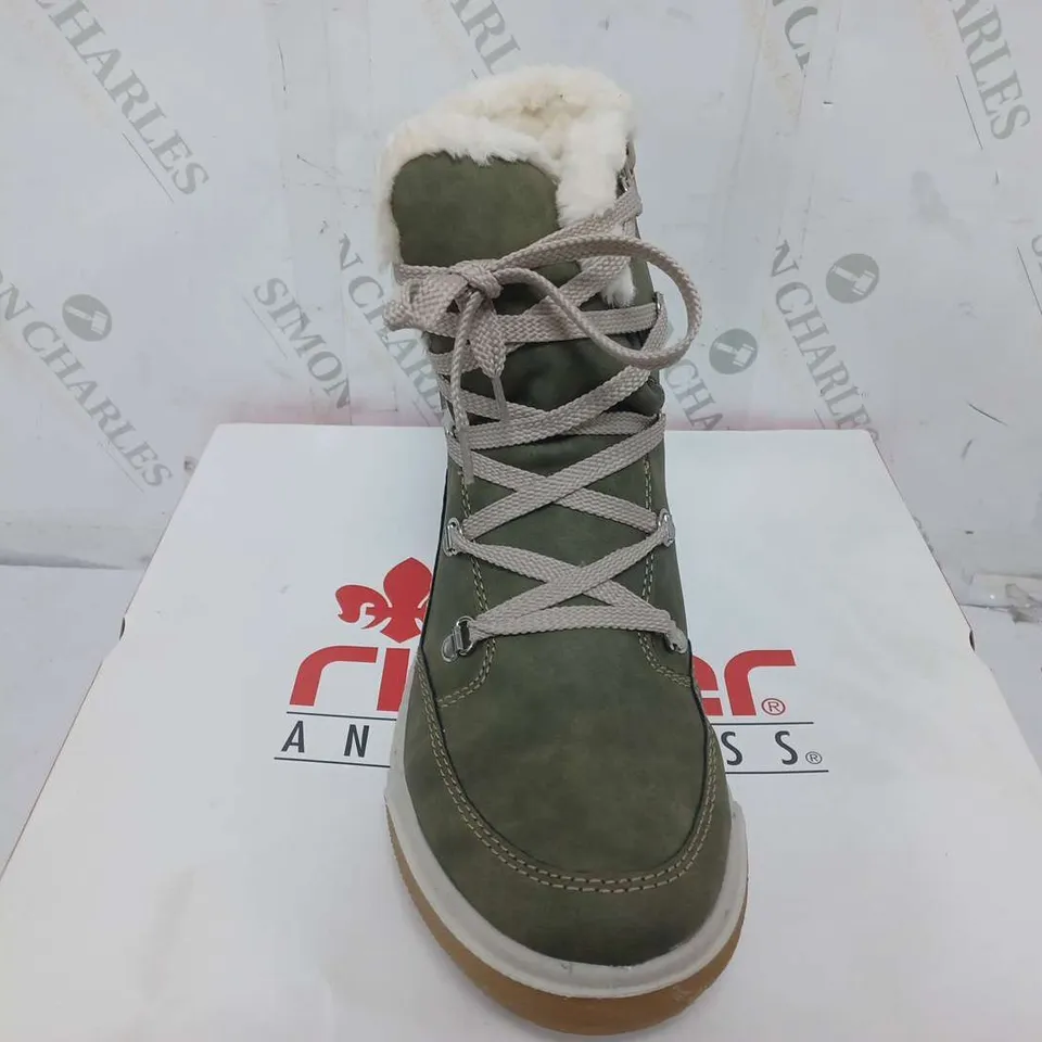 BOXED RIEKER WARM HIKING BOOTS, KHAKI - SIZE EU 42