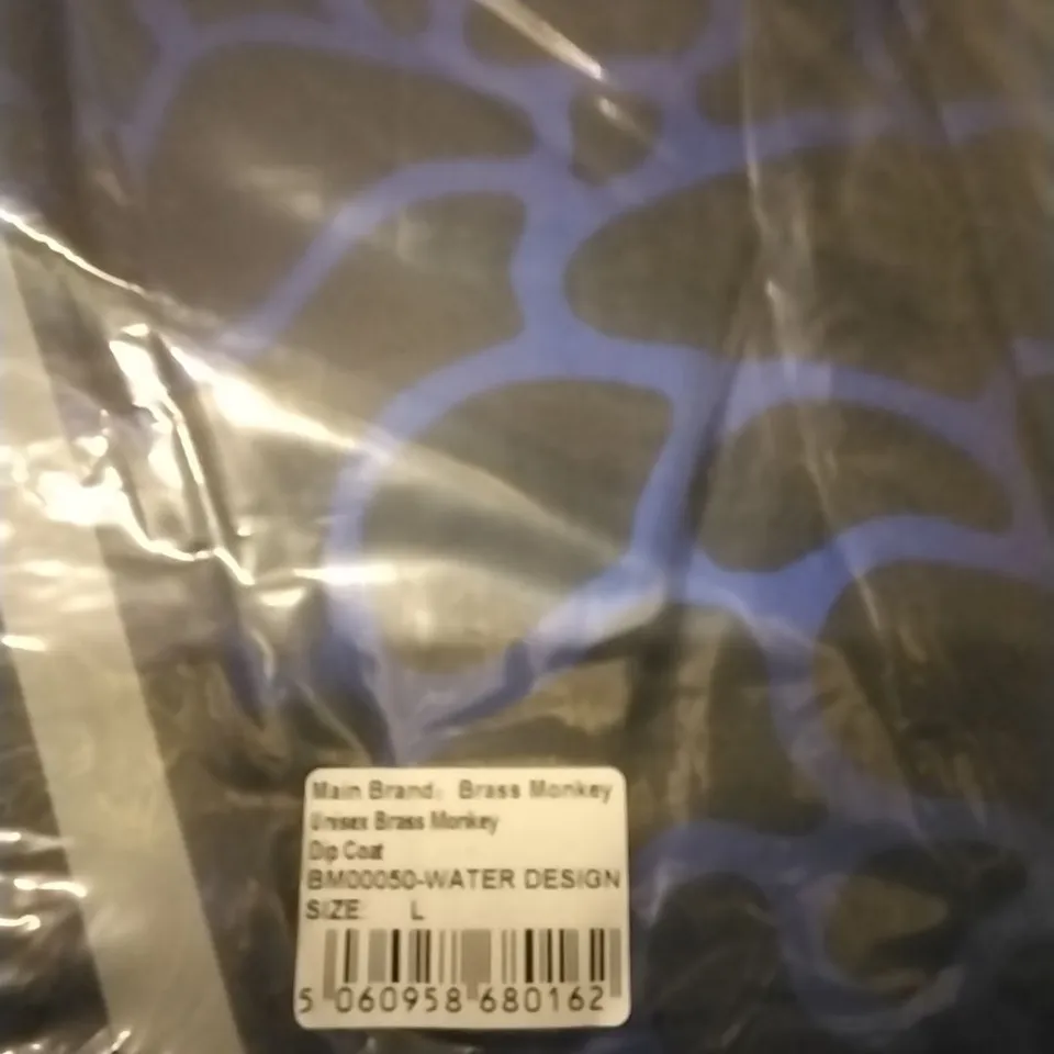 BRAND NEW BAGGED BRASS MONKEY UNISEX DIP COAT - WATER DESIGN // SIZE: L